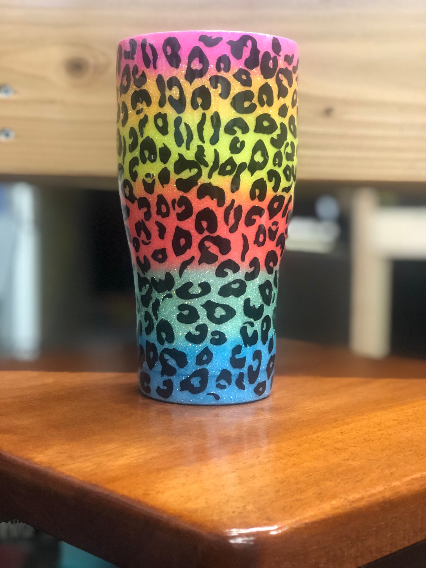 Multi-leopard print tumbler!